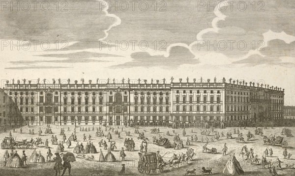 Royal Palace in Berlin, seen from Paradeplatz, around 1850, Germany, authentic, digitally restored reproduction from a 19th century model, exact date of depiction unknown, historical