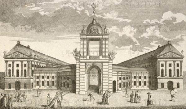 Royal Palace in Potsdam, around 1850, Germany, authentic, digitally restored reproduction from a 19th century model, exact date of depiction unknown, historical