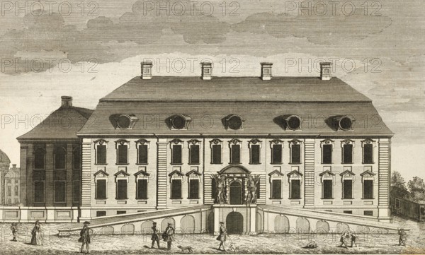 Royal Highness Palace, Friedrich Wilhelm, Margrave of Schwedt, Berlin, around 1850, Germany, authentic, digitally restored reproduction from a 19th century model, exact date of depiction unknown, historical