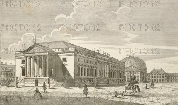 Royal Opera House in Berlin, Germany, around 1850, authentic, digitally restored reproduction from a 19th century model, exact date of presentation unknown, historical