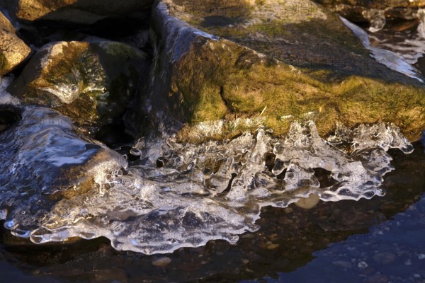 Ice on a lake, winter, Germany