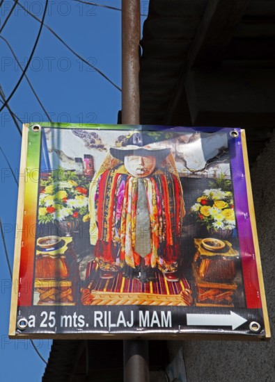 Guide to the ancestral god Rilaj Mam or Maximón in Santiago de Atitlán, Sololá Department, Guatemala