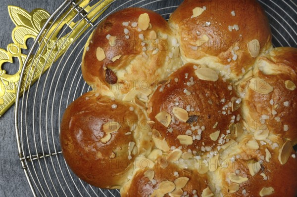 Epiphany cake with paper crown, Switzerland