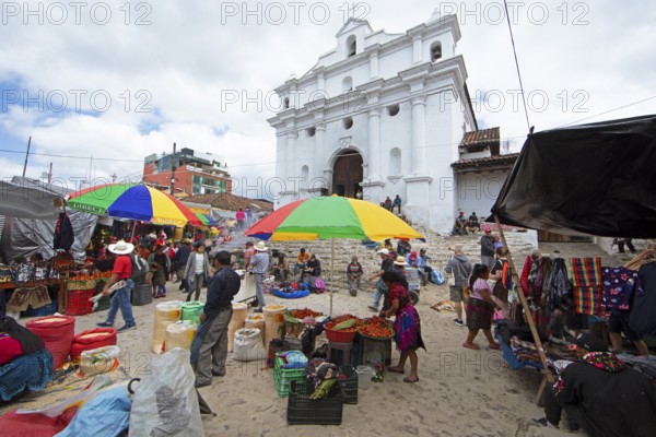 Market at Santo Tomás Church in Chichicastenango, Highlands, El Quiché Department, Guatemala