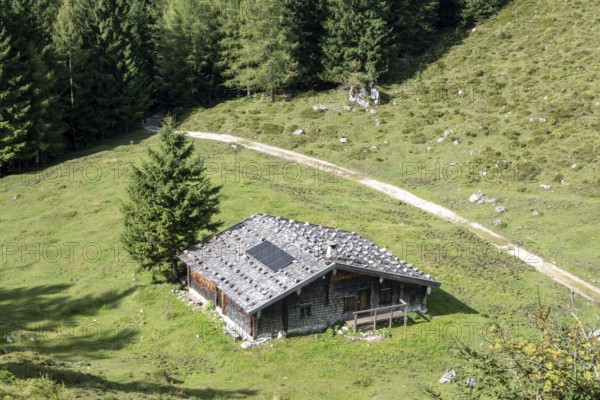 A cozy alpine hut on the Halsalm, Berchtesgaden National Park, Bavaria, Germany