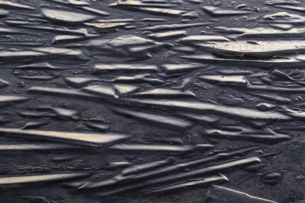 Sliced pieces of ice, blue ice, frozen lake, Finland