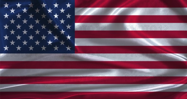 United States flag with cloth textured background. National flag of the United States with realistic texture