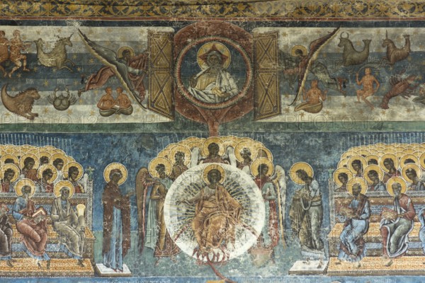 Detail of the Last Judgment wall frescoes at the Vorone? monastery church, 1547, Vorone?, Romania