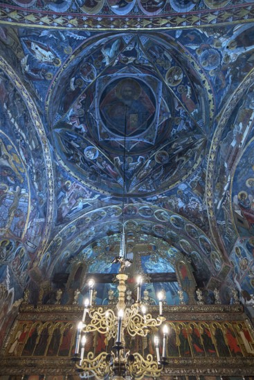 Candle holder under the painted vault, Humor Monastery, Romanian Orthodox Women's Monastery, 1530, Gura Humorului, Romania