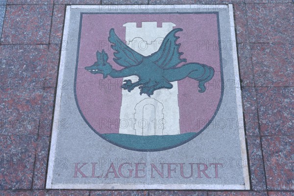 Floor plate of Klagenfurt, Germany, on the central square in Czernowicz, Ukraine