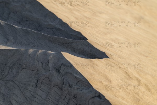 Detailed view of structures, white sand dunes in the Khaluf desert, Oman
