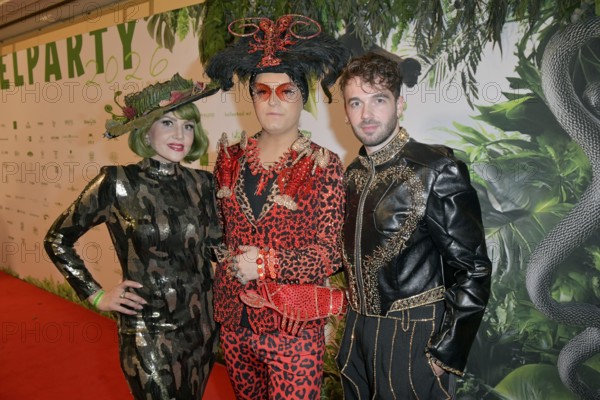Pauline Stolze, Julian F.M. Stöckel and Danny Widmer (designer) at the 8th jungle party for the start of the RTL show Ich bin ein Star - Holt mich hier raus! at the Hotel JW Marriott, Berlin, 23.01.2026