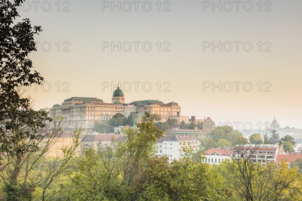 Budapest, Hungary, Eastern Europe. Detail of Buda Castle with Autumn foliage. UNESCO