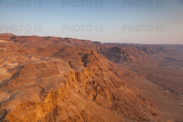 Masada, Israel, Judean Desert. View from atop Masada on the Judean Desert surroundings