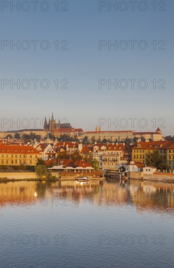 Prague, Czech Republic, Eastern Europe. Historic city of Prague from across Charles Bridge