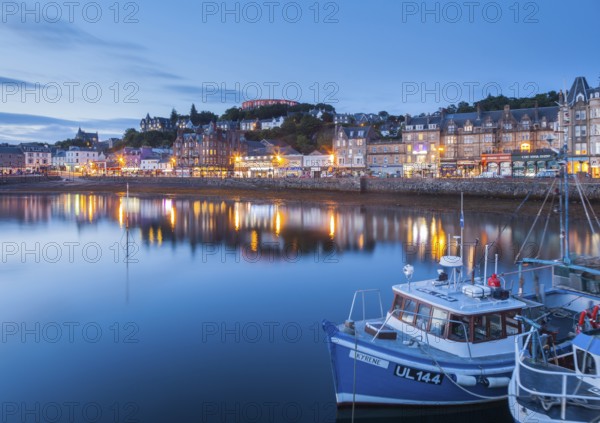 Oban, Argyll and Bute, Scotland, UK. Traditional fishing boats at the port in Oban