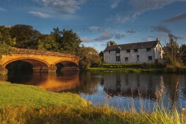 Callander, Stirling, Scotland, UK. The red bridge over the River Teith