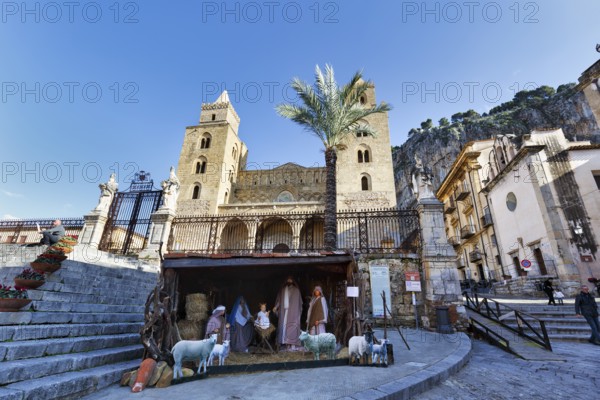Cefalù Cathedral, Romanesque Basilica, UNESCO World Heritage Site, Norman Architecture, Crib, Cefalu, Sicily, Italy