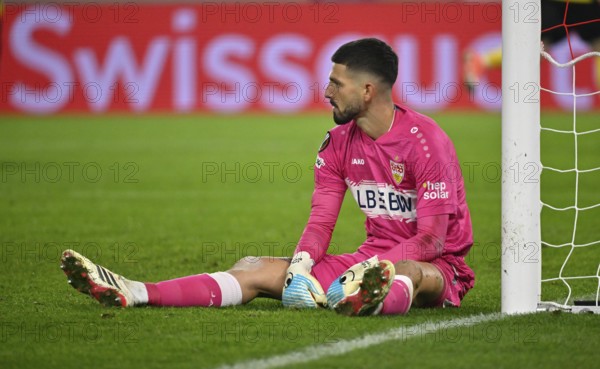 Goalkeeper Fabian Bredlow VfB Stuttgart (01) disappointed Football, UEFA EUROPA LEAGUE, MHPArena, MHP Arena Stuttgart, Baden-Württemberg, Germany
