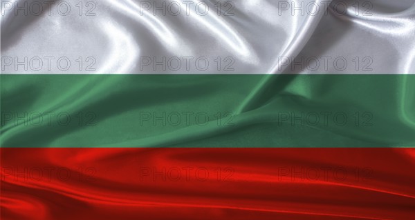 National flag of Bulgaria with cloth texture. Bulgaria flag with realistic texture background