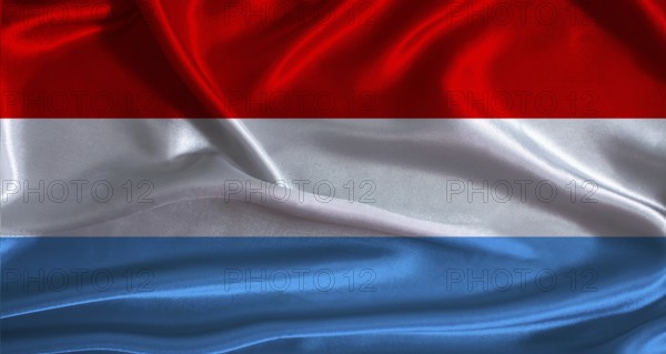 Luxembourg flag with cloth textured background. National flag of Luxembourg with realistic texture