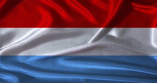 National flag of Luxembourg with cloth texture. Luxembourg flag with realistic texture background