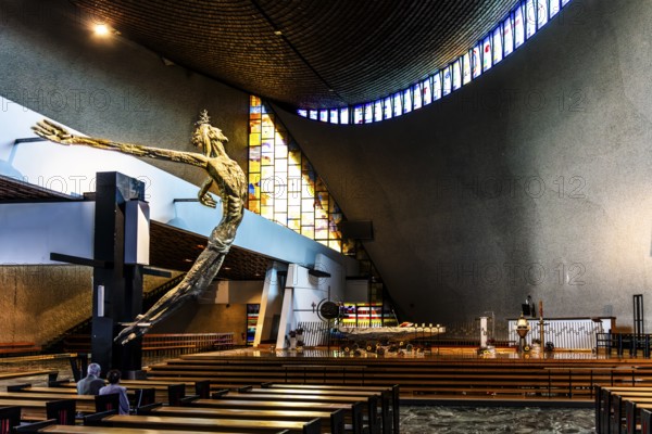 Oversized figure of Christ, church of the Mother of God Queen of Poland, 20th century, Nova Huta, Krakow, Poland