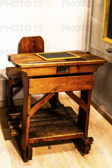 Rettig school desk, Silesia 19th century, Piast Castle Museum, 16th century, Gliwice, Poland