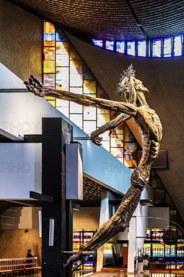 Oversized figure of Christ, church of the Mother of God Queen of Poland, 20th century, Nova Huta, Krakow, Poland