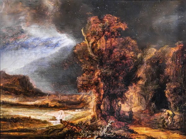 Landscape with the Good Samaritan, Rembrandt, Amsterdam 1638, Czartoryski Museum, 1796, Poland's oldest museum, Krakow, Poland