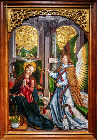 Annunciation of Mary, central part of the triptych of St. Michael Collegiate Church in Wawel, 1517, Czartoryski Museum, 1796, oldest museum in Poland, Krakow, Poland