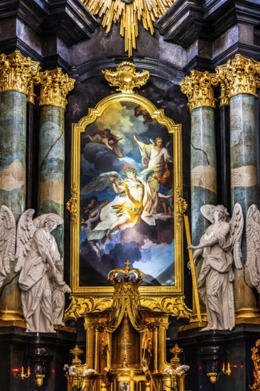 Altarpiece by Tadeusz Kuntze (ca. 1758), Pauline Basilica, Church on the Rock, 14th century, Krakow, Poland