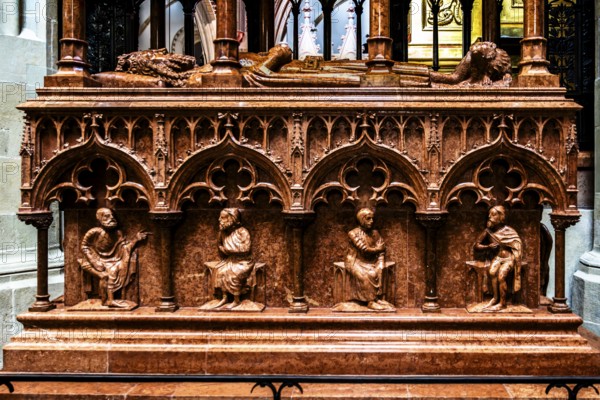 Tomb of Casimir III the Great from around 1370, Wawel Cathedral, Coronation and Burial Church of the Kings of Poland, 11th century, Krakow, Poland