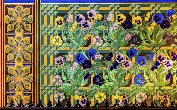 Polychrome detail by Wyspianski, Art Nouveau frescoes, Franciscan Church, 1249, Krakow, Poland