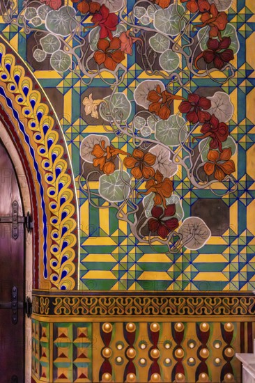 Polychrome detail by Wyspianski, Art Nouveau frescoes, Franciscan Church, 1249, Krakow, Poland