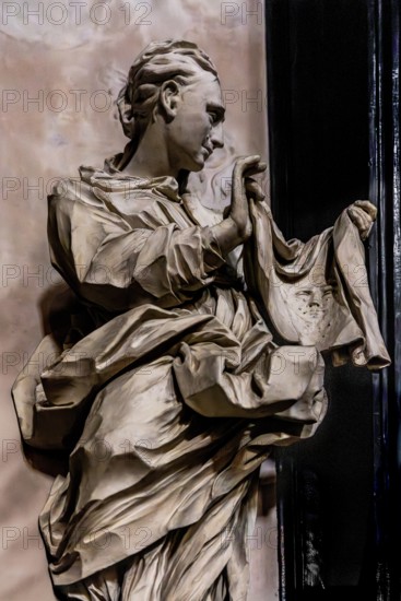 Veronika wearing the bandana by Italian Baroque sculptor and plasterer Baldassare Fontana, St. Anna church in Baroque style, 1381, Krakow, Poland