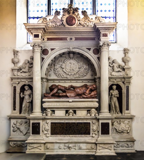 Late Renaissance style tomb of Prospero Provana, Italian banker, operated the postal service between Venice and Krakow, Dominican Basilica, 1222, Krakow, Poland