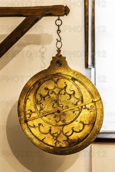 Arabic astrolabe from 1405, Copernicus Room, Collegium Maius oldest building of the Jagellonian University, 1364, Krakow, Poland