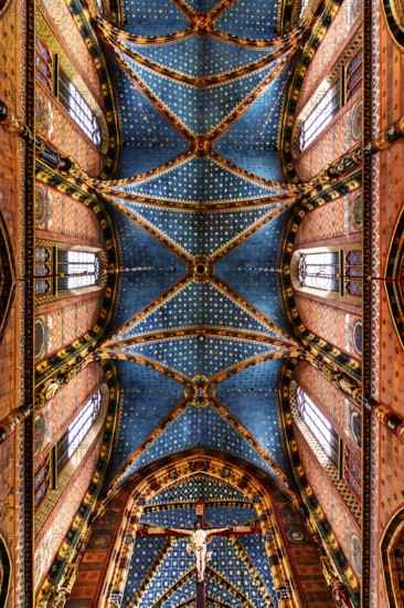 Vault over the nave, St. Mary's Church, 14th century, Krakow, Poland