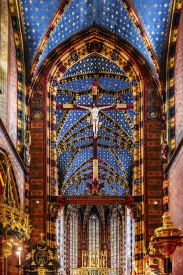 Cross with choir, St. Mary's Church, 14th century, Krakow, Poland