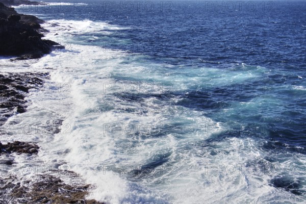 Dynamic image of powerful waves rolling towards the coast, Playa Blanca Lanzarote