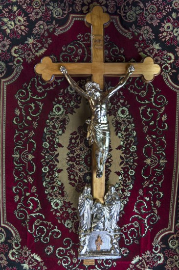Crucifix in the interior of the Trinity Church, Zhovkva city, Ukraine