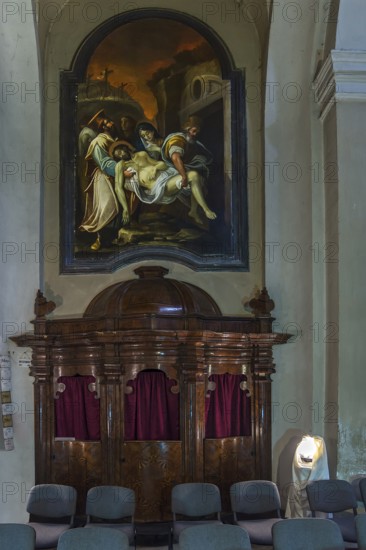 Confessional in the Piarist Church, early Baroque 1724, Cluj-Napoca, Transylvania, Romania