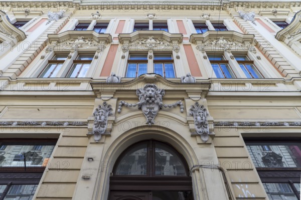 19th century decorative house facade, Cluj-Napoca, Transylvania, Romania