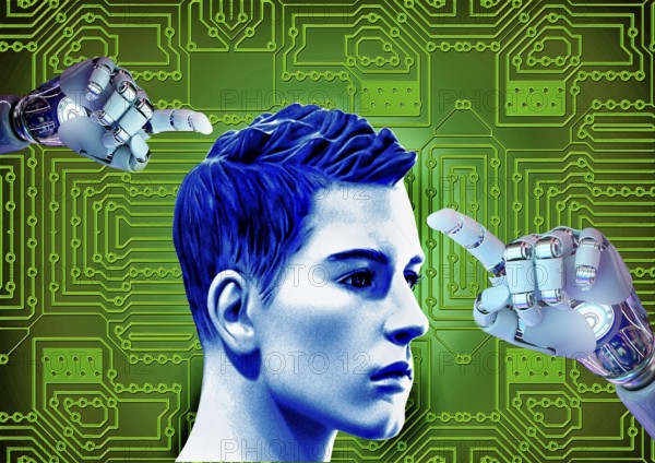 Symbol, future, AI, Internet, digital networks, engineer, technician, cyber robot, young generation, innovation, mechanical engineering, outlook, industry, economy, SMEs, stock exchange prices, rising stock market, money development, stock trading, world economy, money, finance, value development, securities, speculation, economic development, inflation, money transactions, international stock exchanges, economic policy, financial policy