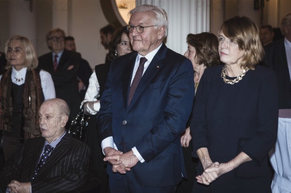 Daniel Barenboim, Frank-Walter Steinmeier and Elke Büdenbender during a speech by Kai Wegner in front of a dinner in honor of the Honorary Citizen of Berlin, Federal President Frank-Walter Steinmeier, given by Kai Wegner, Governing Mayor of Berlin, at the Red Town Hall in Berlin on 28.01.2026