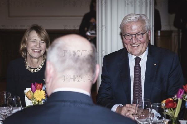 Elke Büdenbender, Kai Wegner and Frank-Walter Steinmeier at a dinner in honor of the Honorary Citizen of Berlin, Federal President Frank-Walter Steinmeier, given by Kai Wegner, Governing Mayor of Berlin, at Berlin's Red Town Hall on 28.01.2026