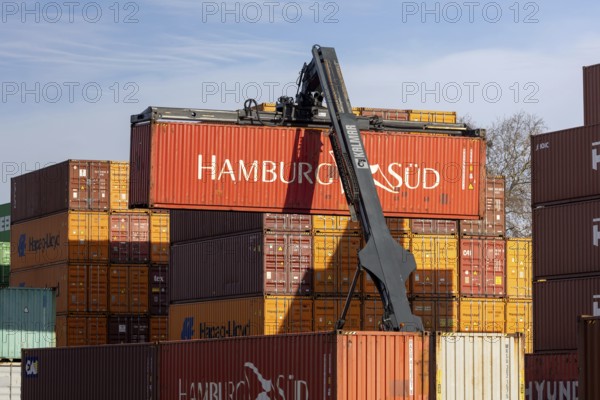 Container handling in the port of Mannheim, Baden-Württemberg
