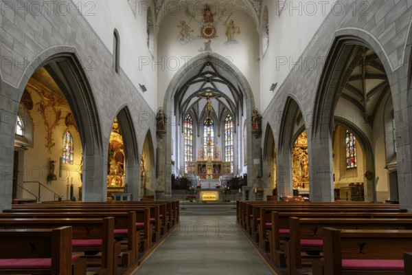 Interior view of Radolfzell Cathedral of Our Lady, Radolfzell am Lake Constance, Konstanz district, Baden-Württemberg, Germany