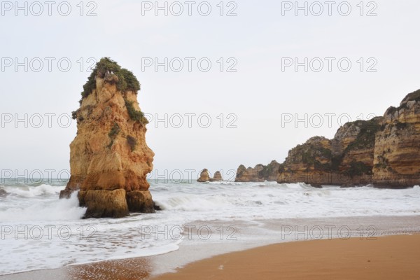Rocks on the beach, Praia Dona Ana, Lagos, Algarve, Portugal